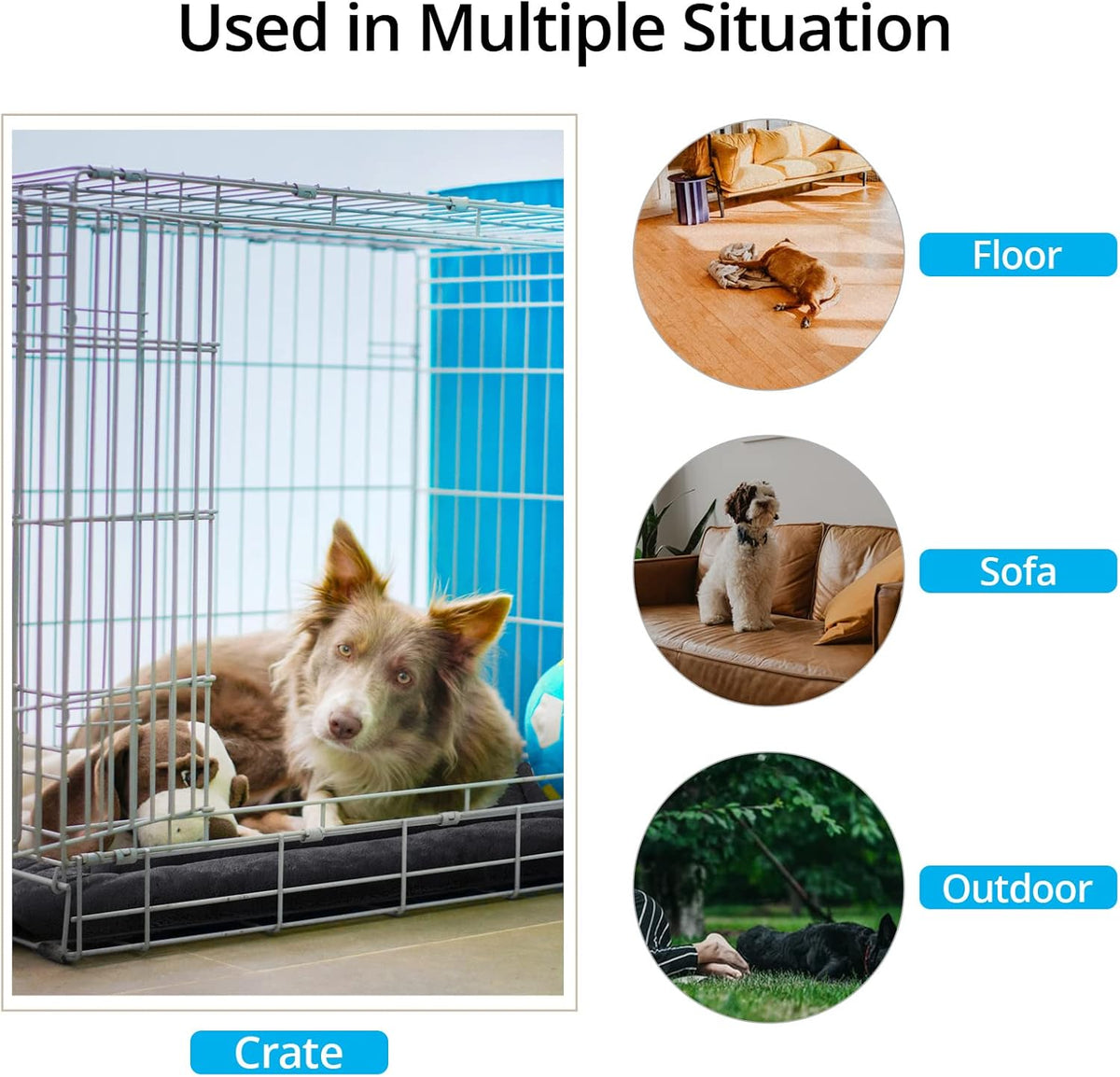 Dog Beds Crate Pad for Dogs Ultra Soft Dog Crate Bed Washable & Anti-Slip Kennel Pad for Dogs Cozy