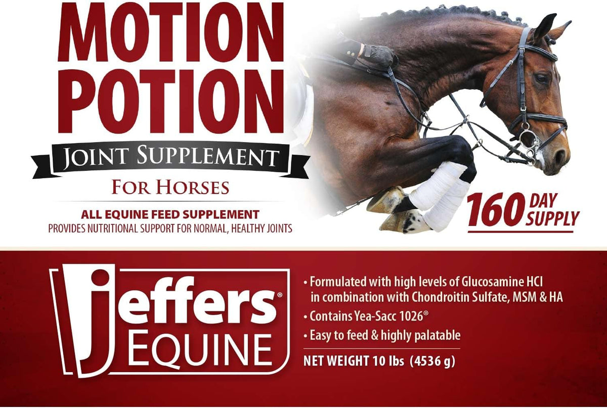 Jeffers Motion Potion Pellets Joint Supplement for Horses, 10 lb- Glucosamine, MSM, Chondroitin