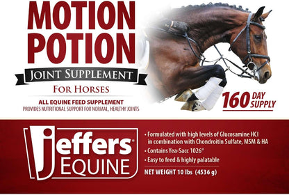 Jeffers Motion Potion Pellets Joint Supplement for Horses, 10 lb- Glucosamine, MSM, Chondroitin