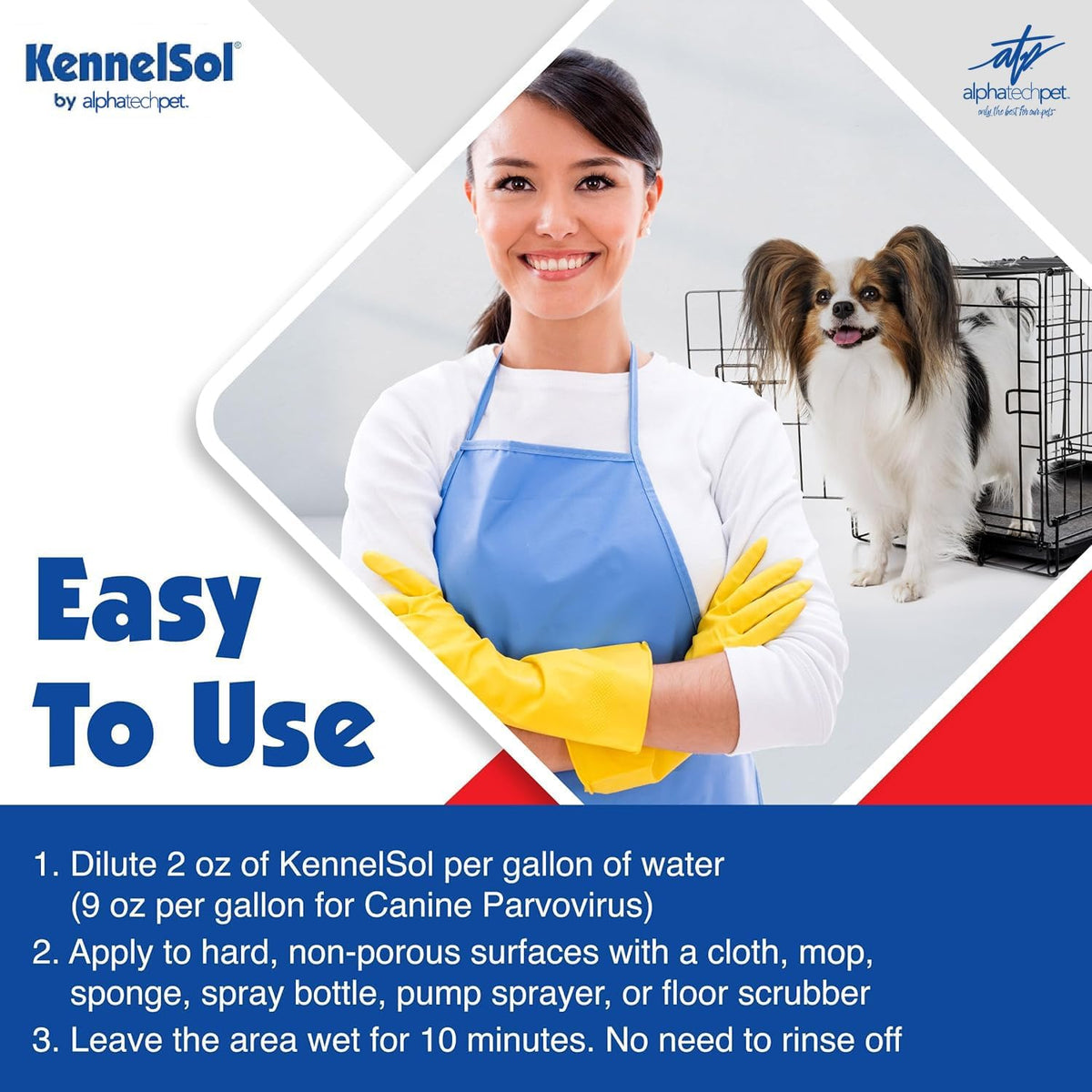 ATP KennelSol 1-Step Kennel Cleaner - 1 Pint Liquid Disinfectant, Effective Against Bacteria and