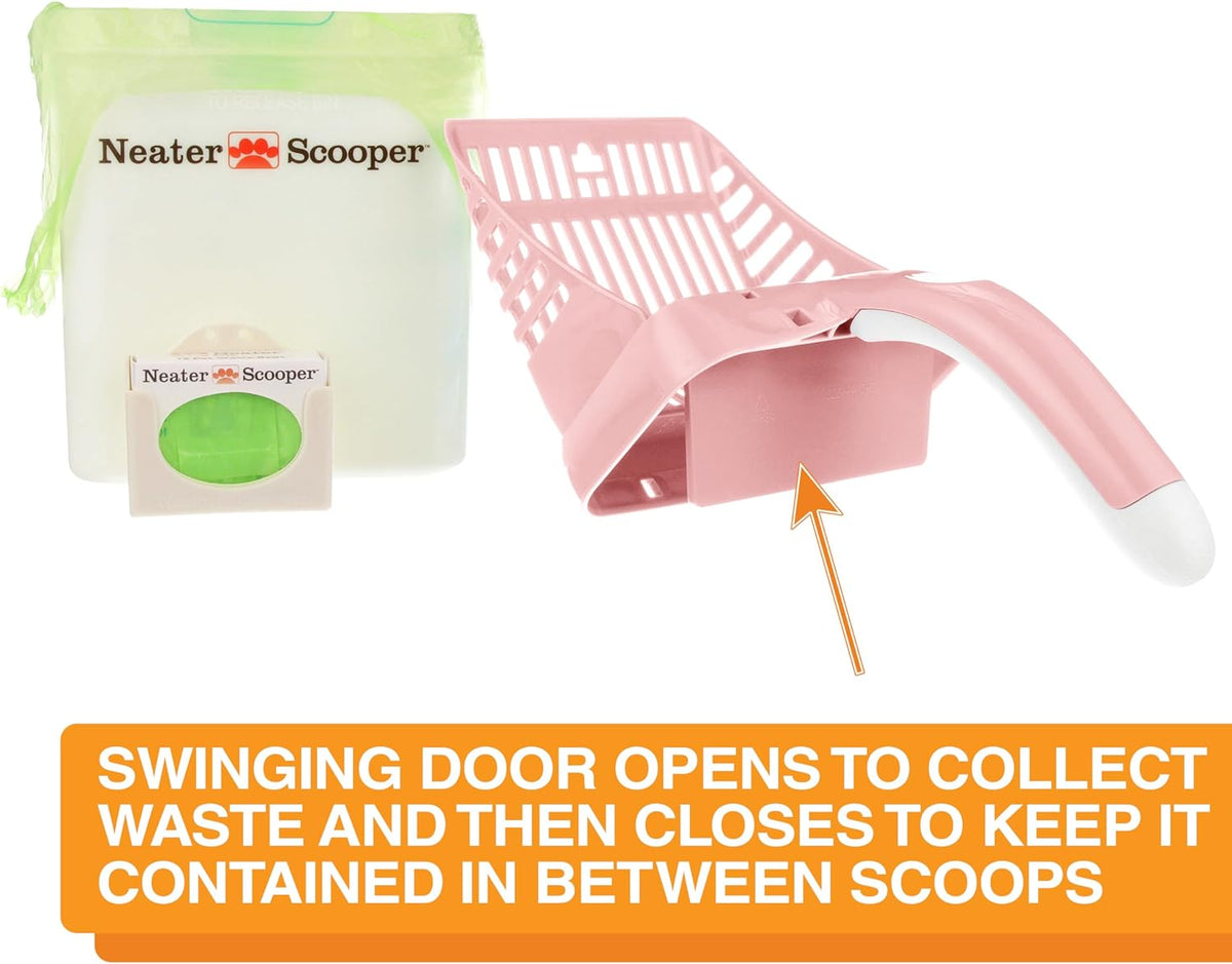 Neater Pet Brands Neater Scooper Standard Cat Litter Scoop, 60 Refill Bags – Mess-Free Cat Litter