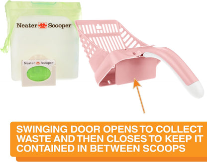 Neater Pet Brands Neater Scooper Standard Cat Litter Scoop, 60 Refill Bags – Mess-Free Cat Litter