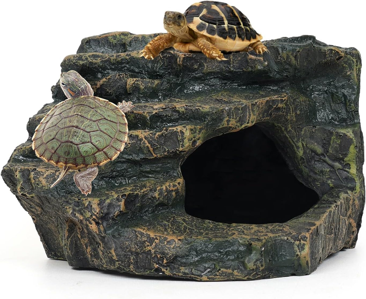 Gecko Tank Acccessories, Turtle Tank Accessories, Perfect Tortoise Hide Fish Tank Decor for Betta