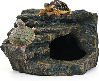 Gecko Tank Acccessories, Turtle Tank Accessories, Perfect Tortoise Hide Fish Tank Decor for Betta