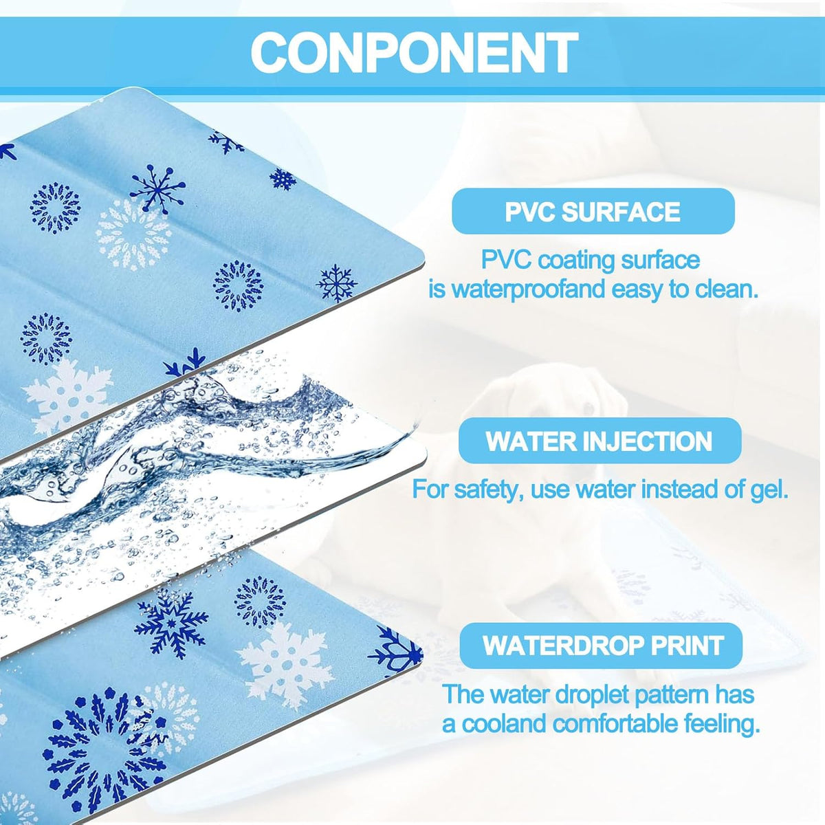 Dog Cooling Mat, Cooling Mat for Dogs & Cats, Provides Instant Relief for Small, Medium, Large