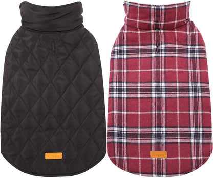 Kuoser Waterproof Dog Coat, Reversible Dog Jacket for Small Dogs, Adjustable Durable Doggie Winter
