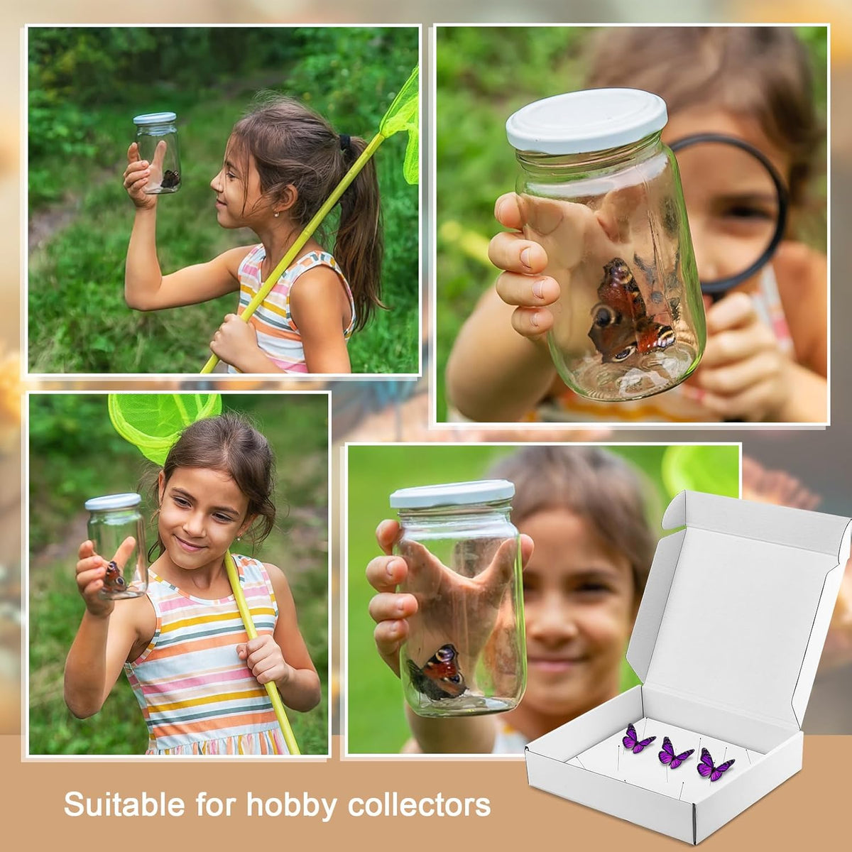Taiyin 2 Sets Insect Pinning Kits Include 2 Insect Pinning Boxes 2 Insect Pinning Boards 100 Insect