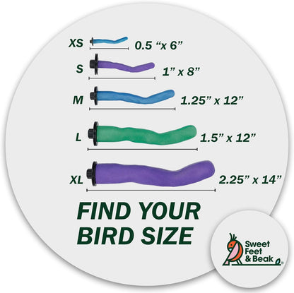 Sweet Feet & Beak Safety Pumice Bird Perch, Large 1-1/2" X 12", Purple - Lightweight Grinding Bird