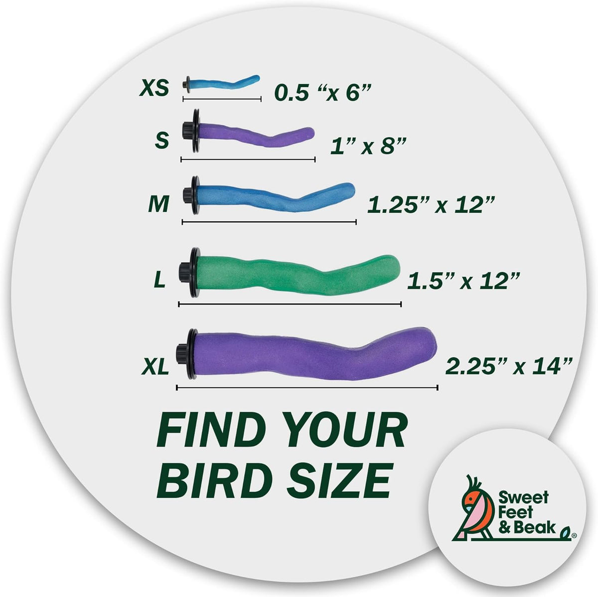 Safety Pumice Perch - Trims Nails and Beak - Promotes Healthy Feet - Safe Non-Toxic Bird Supplies