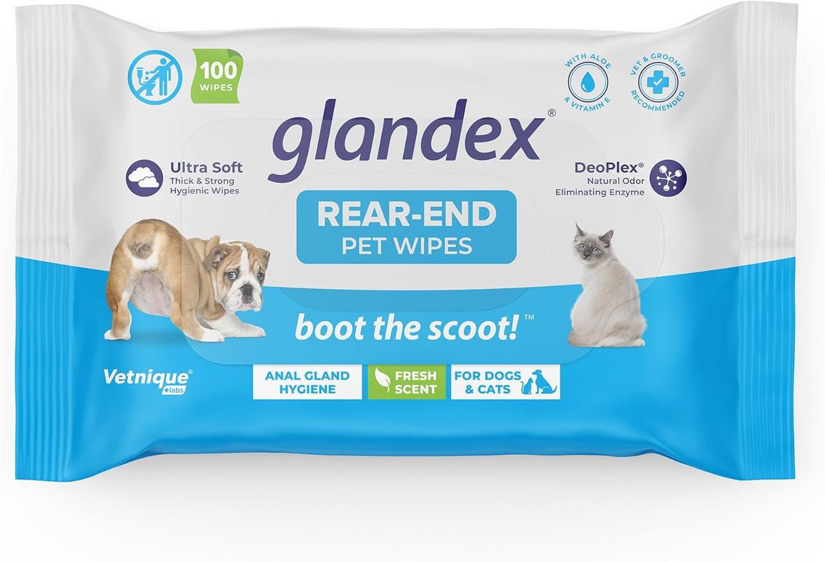 Vetnique Labs Glandex Dog Wipes for Pets Cleansing & Deodorizing Anal Gland Hygienic Dog & Cat