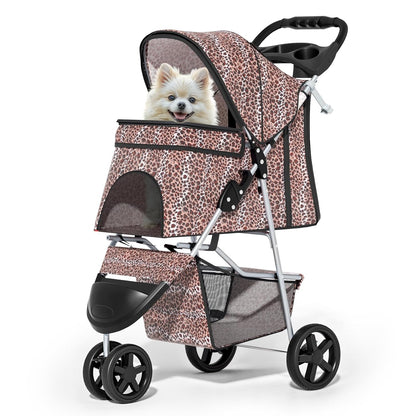 MoNiBloom 3 Wheels Pet Dog Cat Stroller for Small Medium Dogs Cats, Lightweight Foldable Jogger
