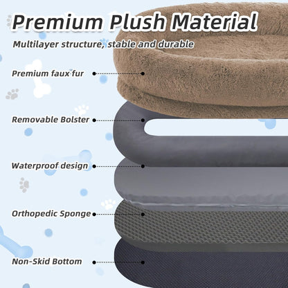 Human Dog Bed, Large Dog Beds for Humans Size Fits You and Pets, Washable Faux Fur Orthopedic Human