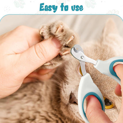 Cat Nail Clipper, Durable Stainless Steel Cat Nail Trimmer with Sharp Blade and Anti-Slip Handle