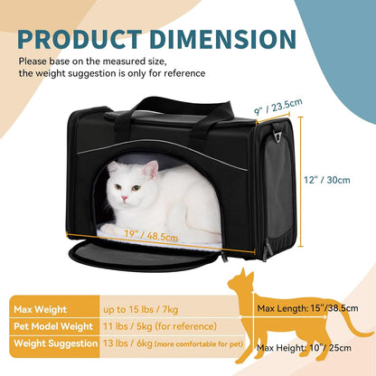 Petsfit Two-Way Placement Pet Carrier Airline Approved, Cat Carriers for Kittens