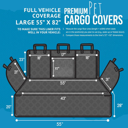 Bulldogology Cargo Liner for SUV - Heavy Duty Pet Trunk Liner Cargo Cover - Waterproof Cargo Cover