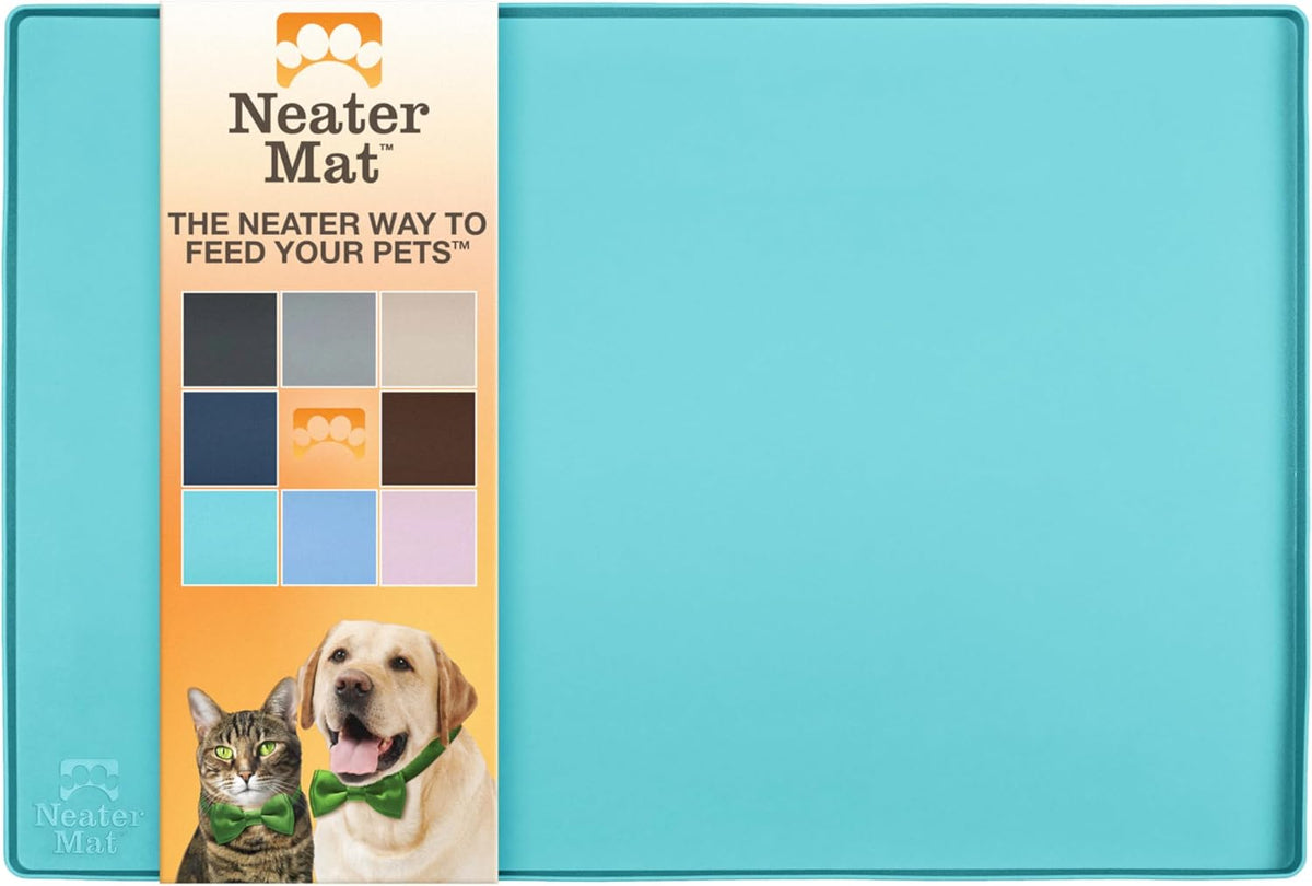 Neater Pet Brands Neater Mat Pet Mats for Food and Water, Waterproof Silicone Pet Mat with Raised