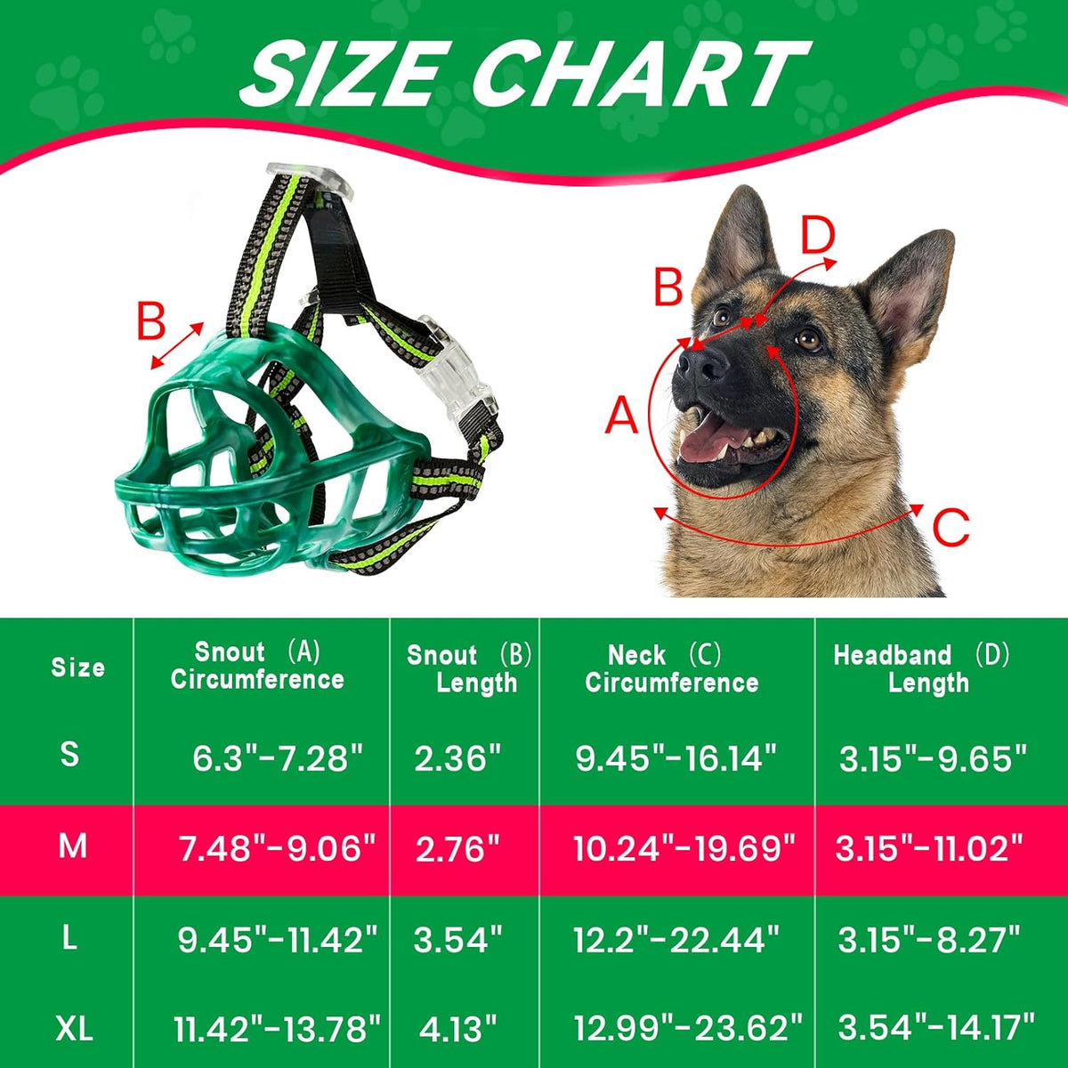 Dog Muzzle, Basket Muzzle for Small Medium Large Dogs, Anti-Biting and Chewing, Lightweight &