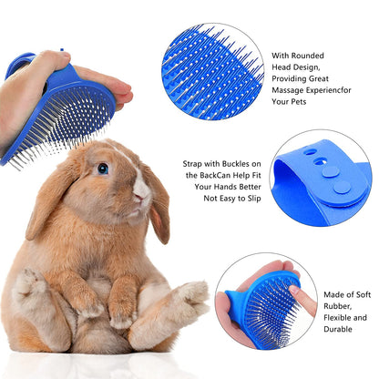 7-Piece Small Pet Grooming Kit with Brush, Nail Clippers, and Adjustable Strap for Rabbits