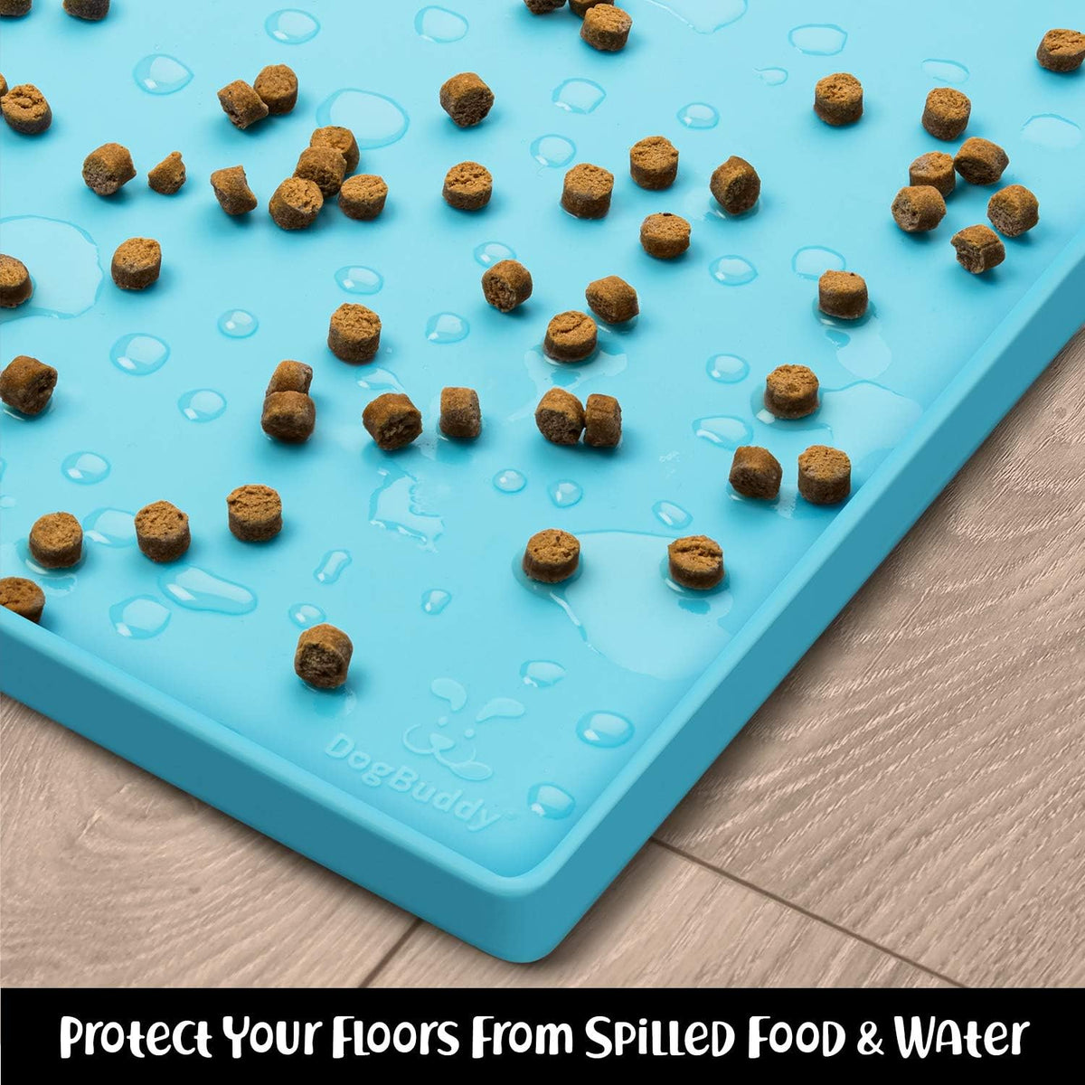 DogBuddy Dog Food Mat – Waterproof Dog Bowl Mat for Food and Water, Silicone Pet Feeding Mats for