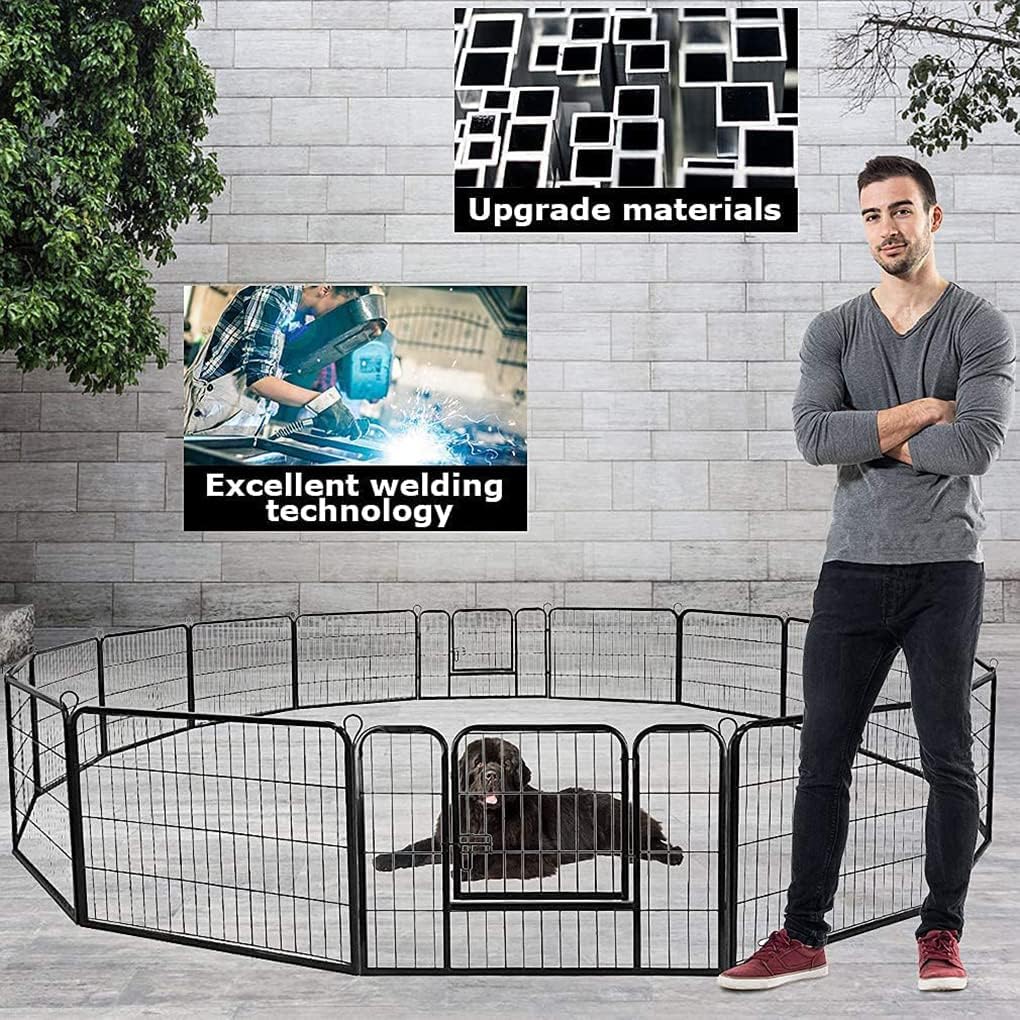 BestPet | Dog Playpen | 24 Inch, 16 Panels | Heavy Duty Metal Pet Exercise Pen | Indoor Outdoor