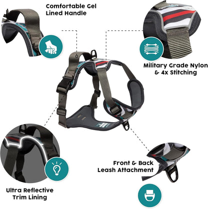 Embark Adventure Dog Harness, Reflective Trim No Pull Dog Harness for Large Dogs - Military Grade