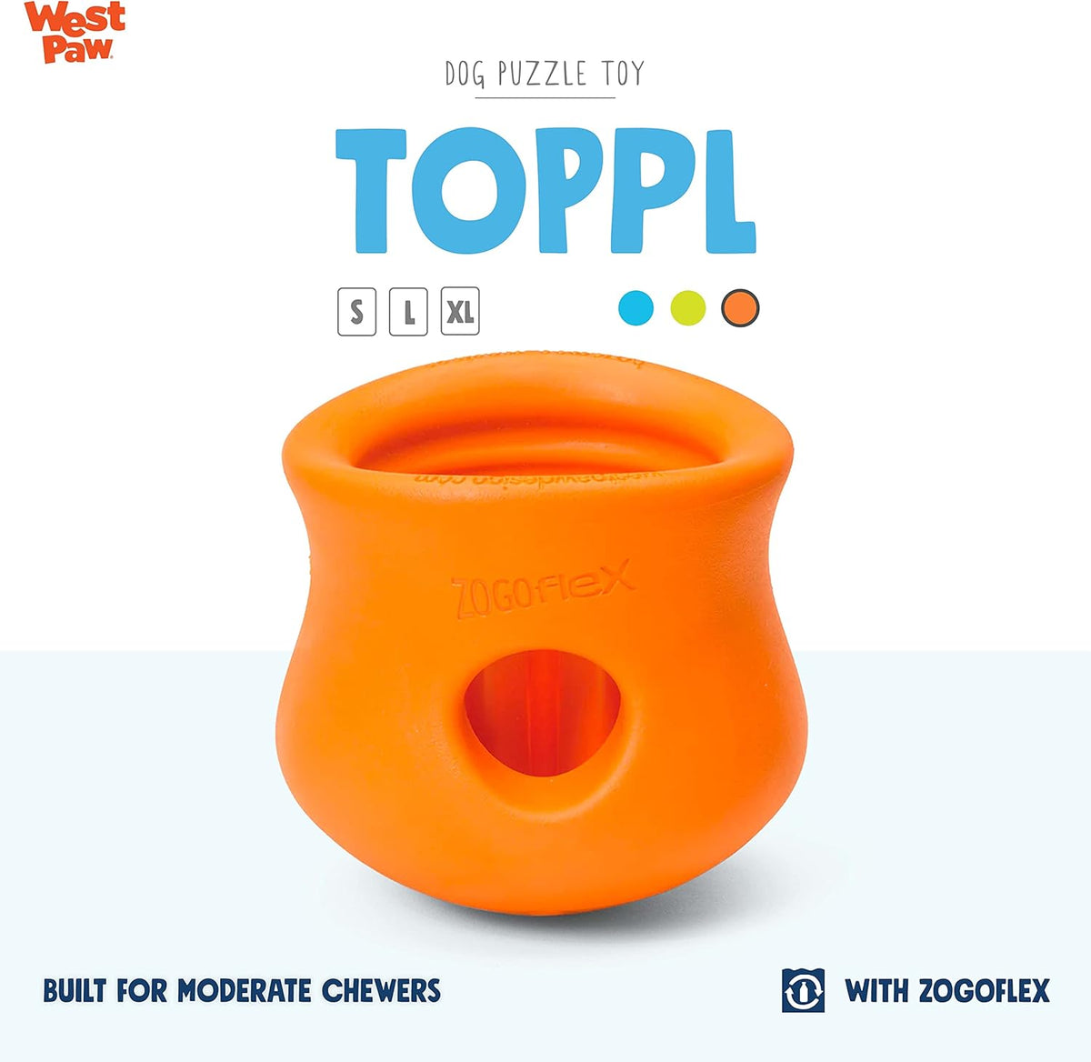 West Paw Zogoflex Toppl Treat Dispensing Dog Toy Puzzle – Interactive Chew Toys for Dogs – Dog Toy