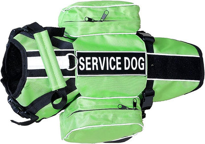 Serijoars Dog Vest Harnesses with Saddlebag Backpack for Camping & Travel - Reflective Hound Hiking