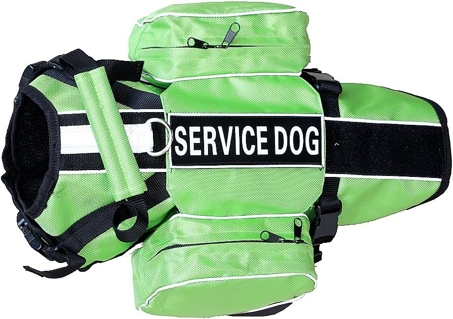 Serijoars Dog Vest Harnesses with Saddlebag Backpack for Camping & Travel - Reflective Hound Hiking