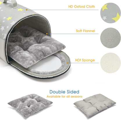 Jiupety Cozy Small Pet Dog House, 2 in 1 Puppy House, S Size for Cat and Puppy, Warm Cave Sleeping