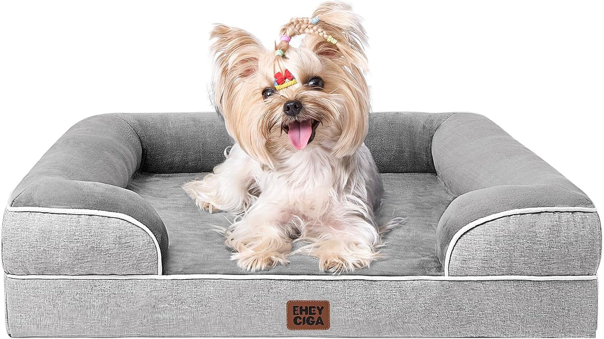 EHEYCIGA Orthopedic Dog Bed for Small Dogs, Waterproof Memory Foam Small Pet Beds with Sides