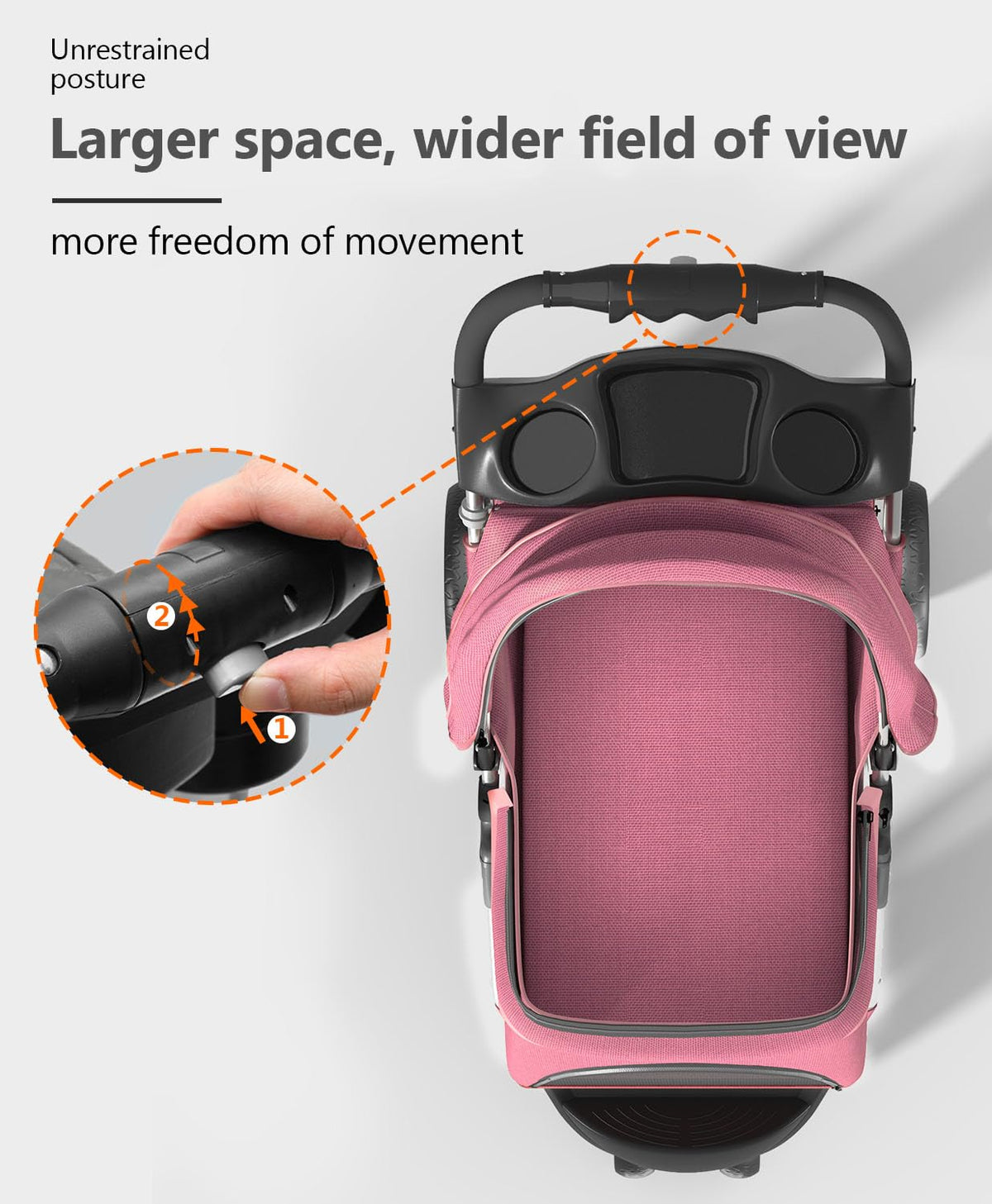 Pet Stroller with 3 Wheels for Small/Medium Pets, Portable Travel Foldable Carrier Jogger for Dog