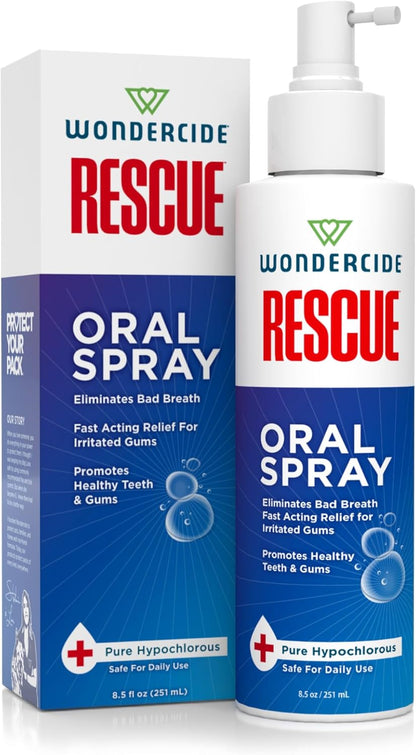 Wondercide Rescue - Oral Spray for Dogs and Cats – Freshens Breath, Soothes Gums, Alcohol Free