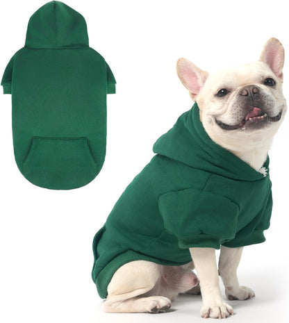 KOOLTAIL Basic Dog Hoodie - Soft & Warm Dog Hoodie Sweater with Leash Hole and Pocket, Dog Winter