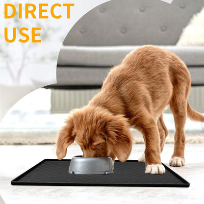 Ptlom Pet Placemat for Dog and Cat, Mat for Prevent Food and Water Overflow, Suitable for Small