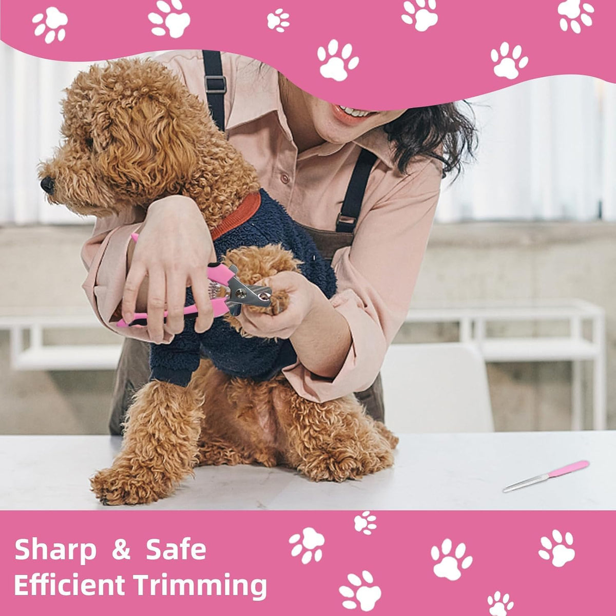 Dog Brush for Shedding,9 PCS in One Pet Slicker Hair Brush Kit with Pet Nail Clipper and File - Dog