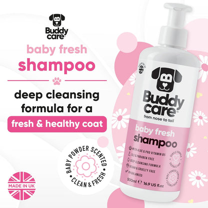Baby Fresh Dog Shampoo by Buddycare | Deep Cleansing Shampoo for Dogs | Fresh Scented | with Aloe