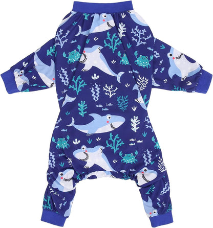 HDE Dog Pajamas One Piece Jammies Jumpsuit Pet Clothes Outfit Stretchy Lightweight Comfy Shirt Pjs