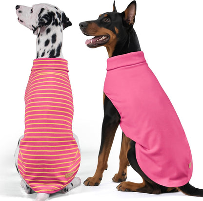 KYEESE 2Pack Dog Sweater Soft Dogs Clothes Stretchy Pets Sweatshirt Warm Pets Coats Pullover Dog