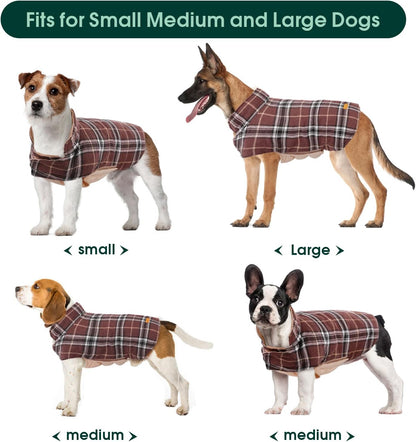 Kuoser Waterproof Dog Coat, Reversible Dog Jacket for Large Dogs, Adjustable Durable Doggie Winter