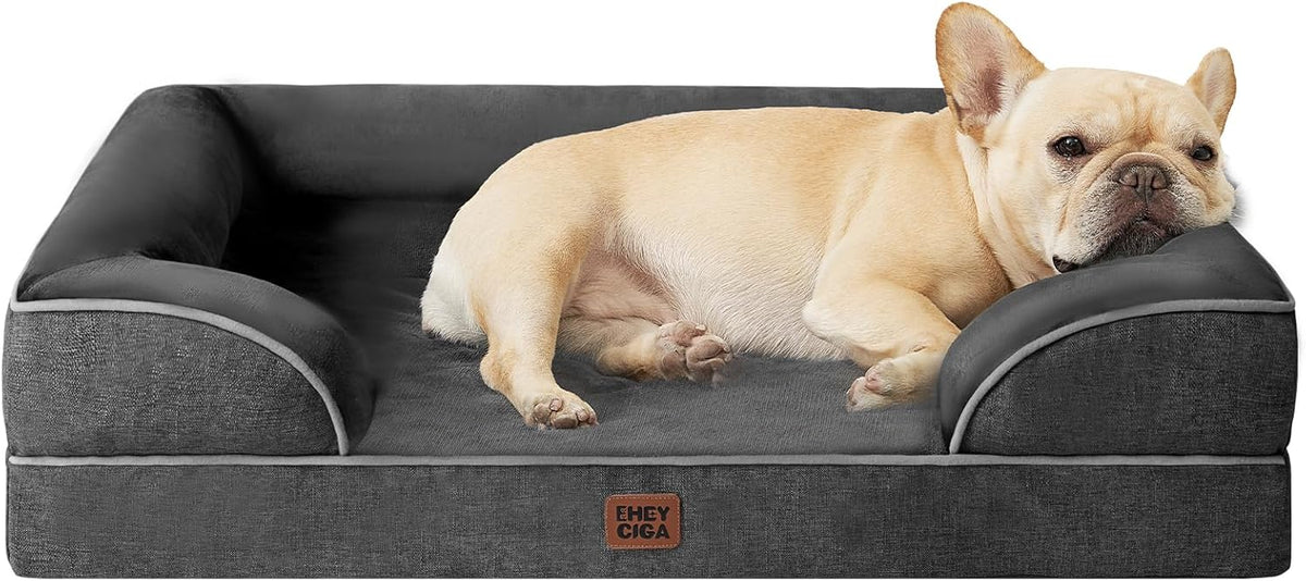 EHEYCIGA Orthopedic Dog Bed for Medium Dogs, Waterproof Memory Foam Medium Pet Beds with Sides