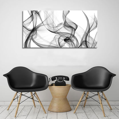 XXMWallArt FC3862 Abstract Wall Art Light Streak Black and White Abstract Line Canvas Wall Art for