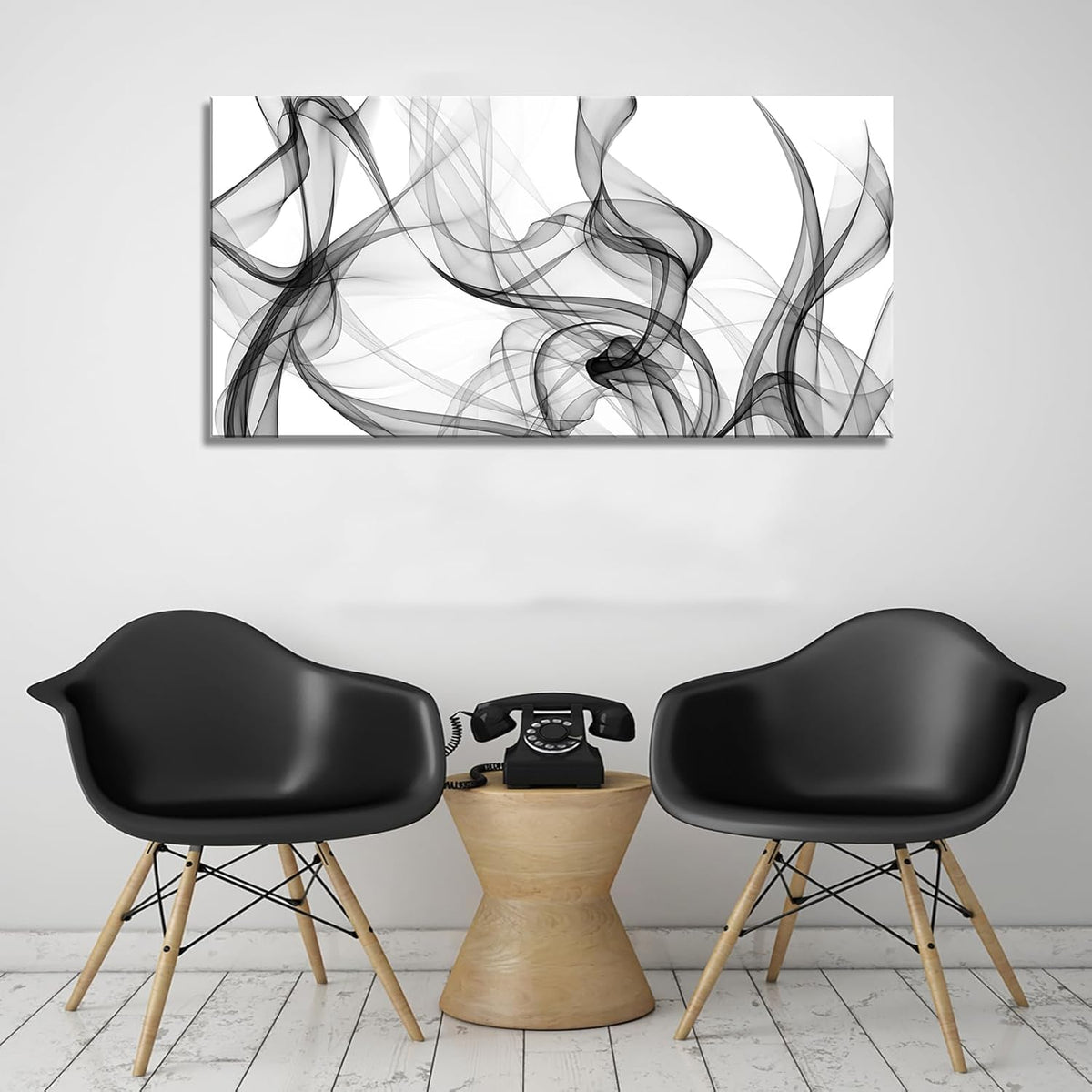 XXMWallArt FC3850 Abstract Wall Art Light Streak Black and White Abstract Line Canvas Wall Art for
