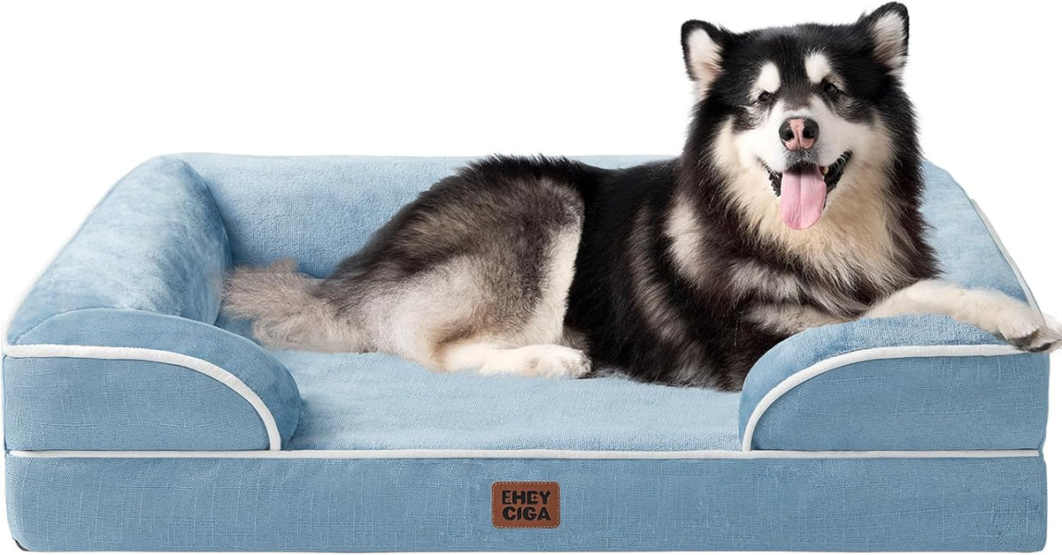 EHEYCIGA Orthopedic XL Dog Beds, Waterproof Memory Foam Dog Bed for Extra Large Dogs, Non-Slip