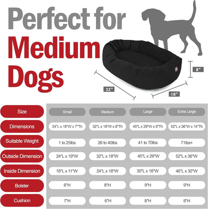 Majestic Pet 32 Inch Suede Shredded Memory Foam Mix Calming Medium Dog Bed Washable 32 x 23 x 7