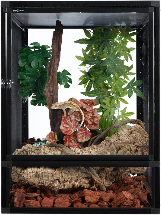 REPTI ZOO 18" x 18" x 24" Front Opening Chameleon Cage with 3-Sided Metal Mesh, 34 Gallon Screen