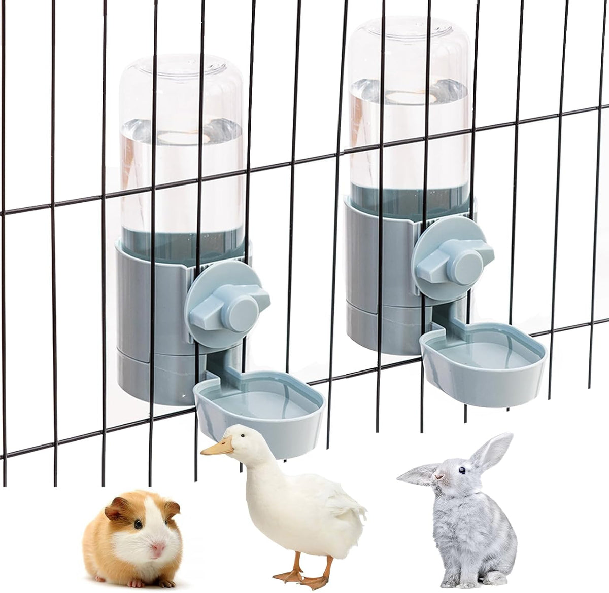 kathson 2Pcs Rabbit Water Bottle 17 OZ Bunny Hanging Water Fountain Automatic Guinea Pig Water