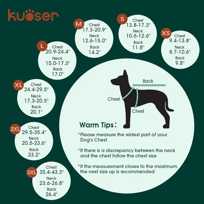 Kuoser Waterproof Dog Coat, Reversible Dog Jacket for Small Dogs, Adjustable Durable Doggie Winter