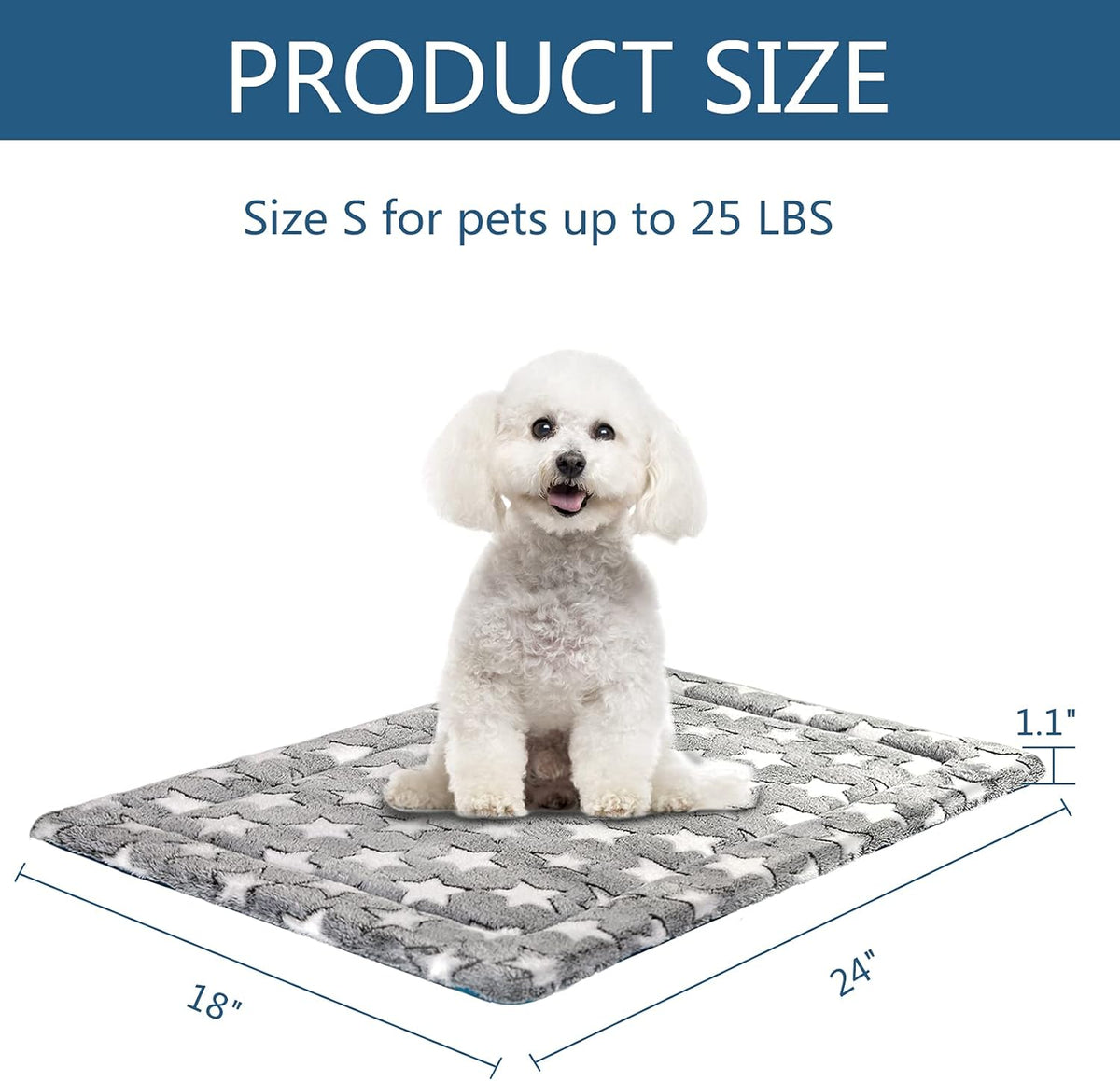 KROSER Fancy Crate Pad Bed Mat Reversible (Cool & Warm), Machine Washable, for Small to XXX-Large