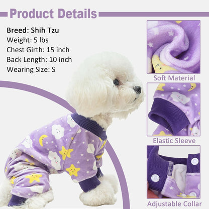 BEAUTYZOO Dog Pajamas Small Sized Dog, Summer Doggie Pajamas for Boy Girl, Soft Strechy Cotton