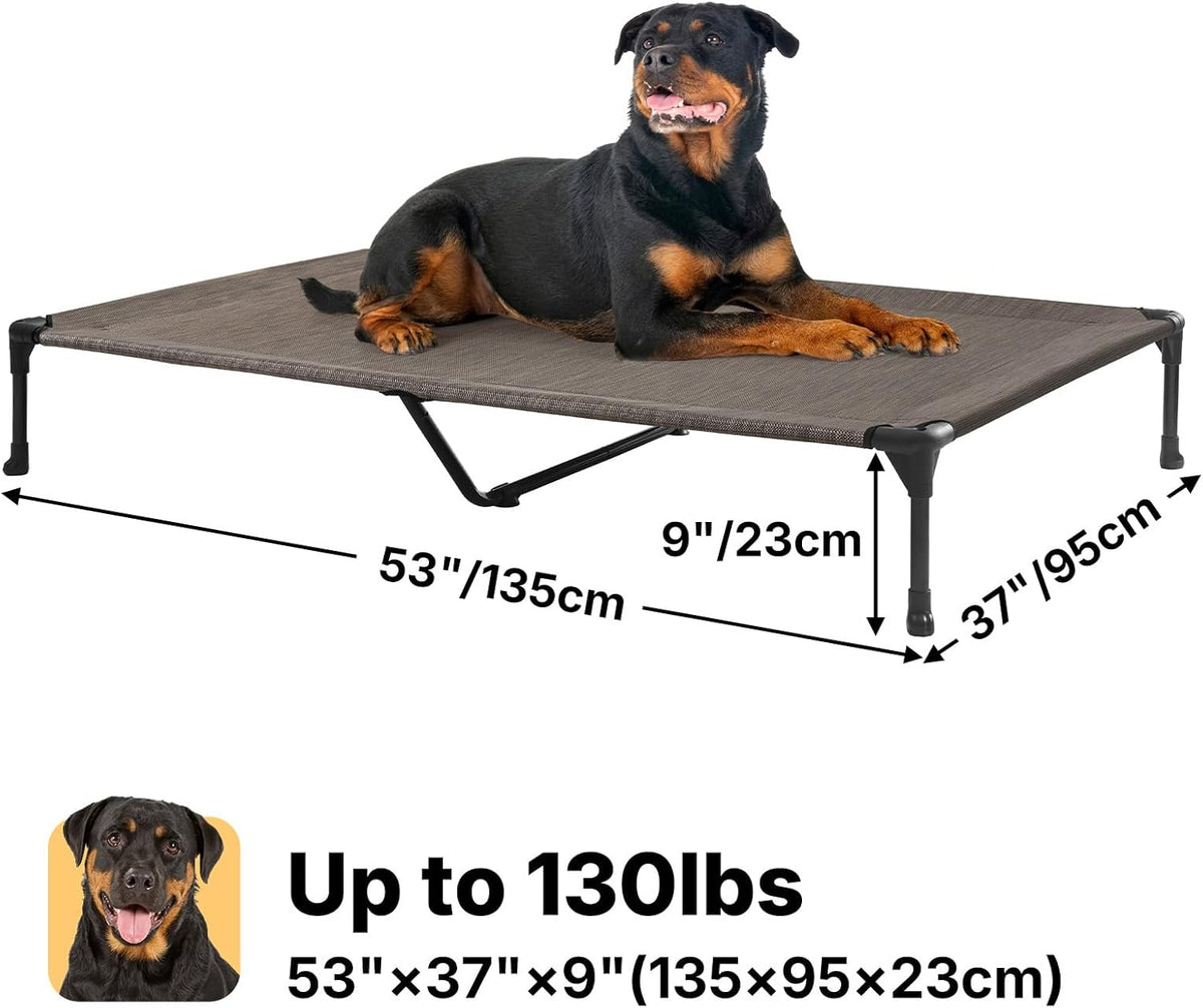 Veehoo Outdoor Elevated Dog Cot Bed, Cooling Raised Pet Bed for Large Dogs, Washable Breathable